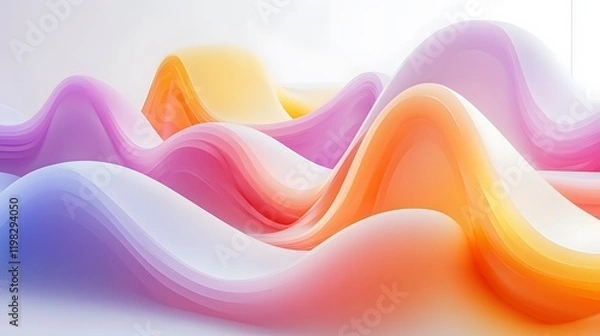 Obraz Abstract Pastel Waves Flowing Softly Together