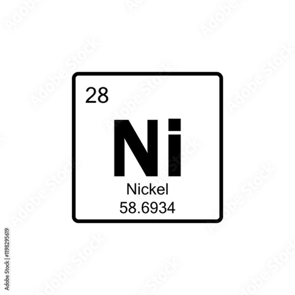 Fototapeta periodic table Nickel line icon