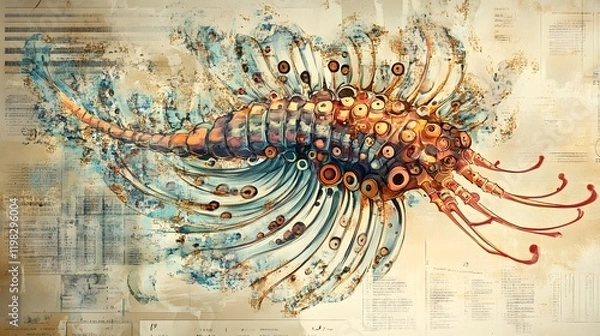 Obraz Abstract Artistic Depiction Of A Lionfish Design