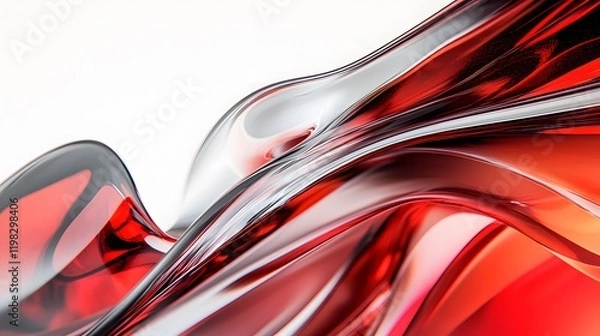 Obraz Abstract Red And White Liquid Swirls Design