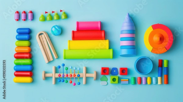 Obraz supplies on white background