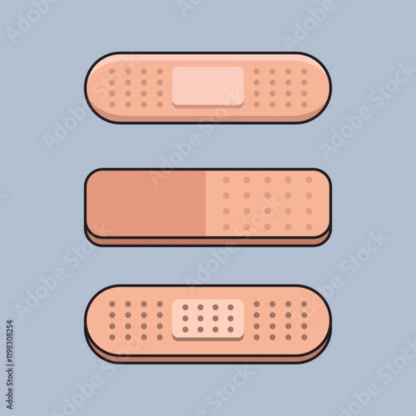 Obraz Vector illustration Medical Patch. Vector Medical Bandage. Medical Bandage Patch Vector Cartoon design illustration and icon for website, digital and print