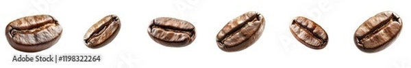 Fototapeta An abstract golden spiral shape twists around a roasted coffee bean with rich aroma