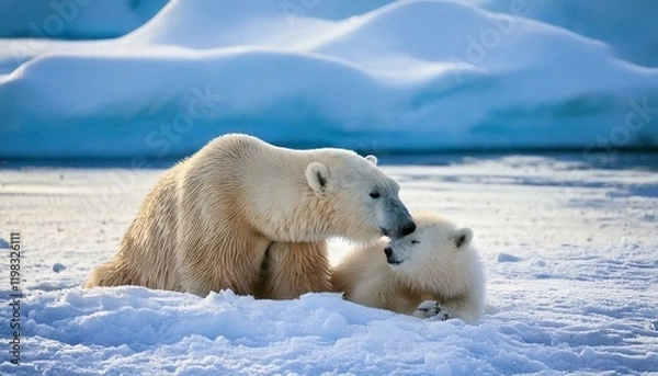 Fototapeta ホッキョクグマの親子