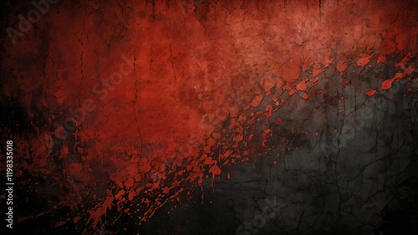 Obraz Abstract red and black grunge textured background 