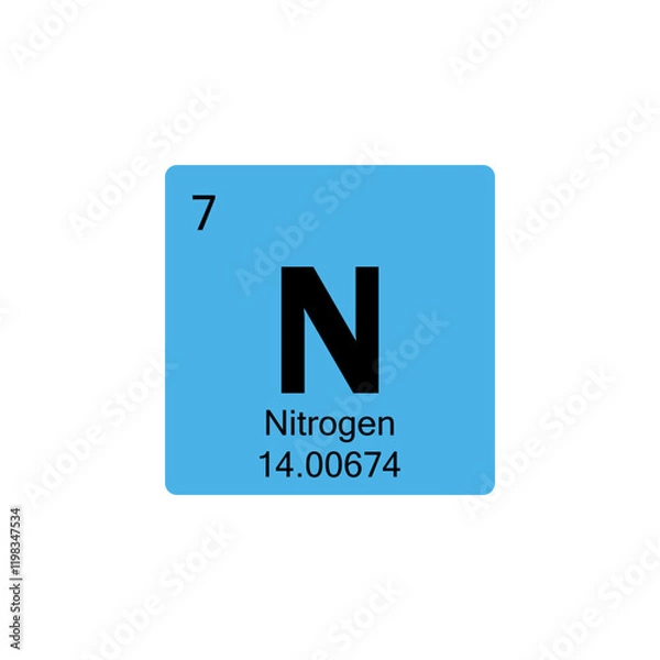 Fototapeta periodic table Nitrogen colored icon