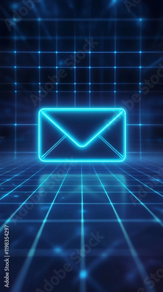 Fototapeta envelope mail symbol tech grid