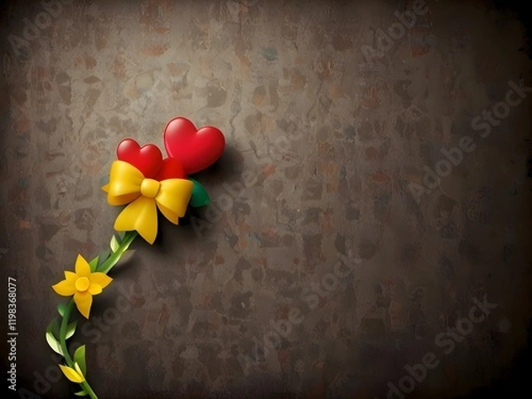 Fototapeta A red hears background, Valentine's day background with red and pink hearts like balloons on pink background, flat lay, Generative AI