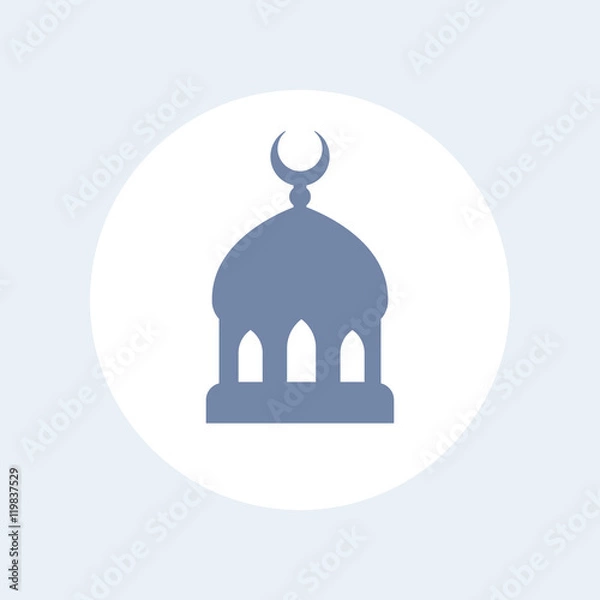 Obraz mosque icon on white, islam symbol, vector illustration