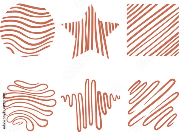 Obraz Abstract shapes line style brush collection include four set object for your form. trendy abstract elements. 