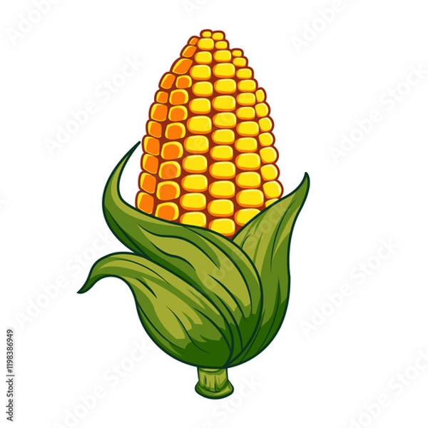 Obraz corn vector illustration cartoon art style object template design