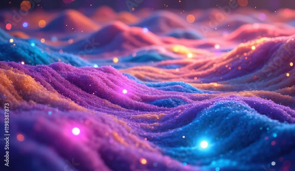 Obraz abstract background with colorful powder waves and lights