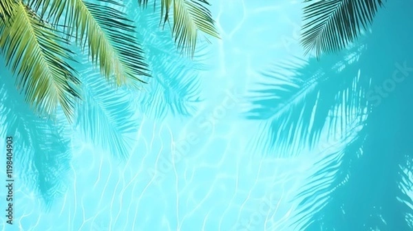 Obraz Turquoise Oasis, serene ripples dance in a bright turquoise pool, sunlight sparkles, inviting tranquility and refreshment.