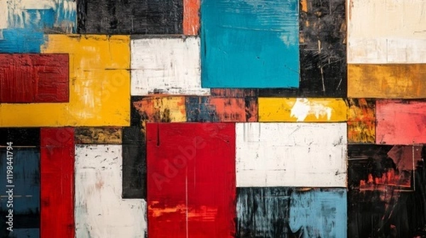 Fototapeta Abstract Art with Geometric Shapes and Vibrant Colors