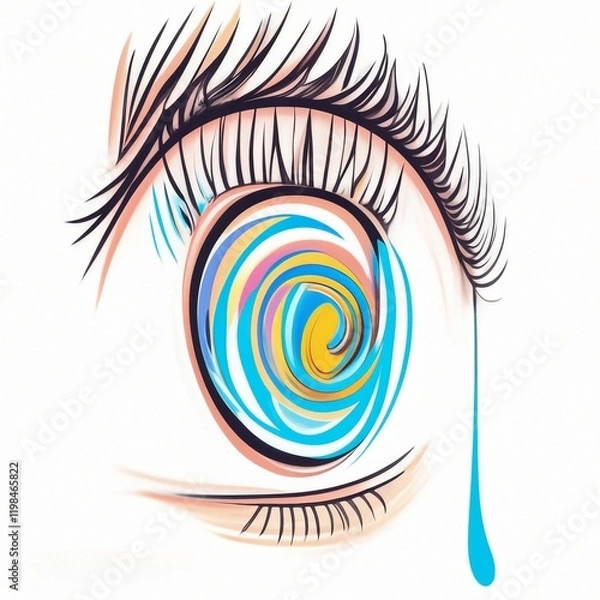 Fototapeta eye with horror