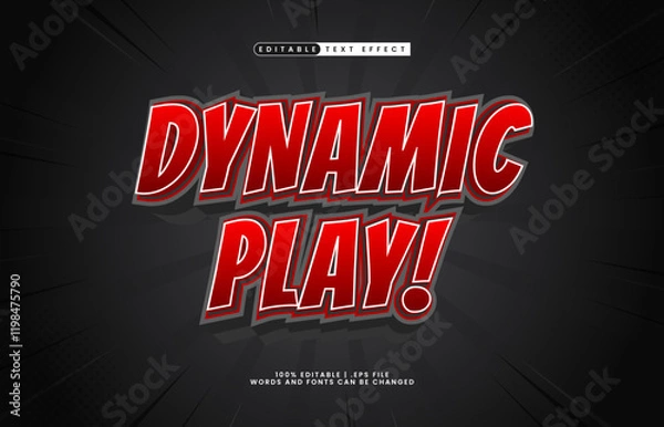 Obraz dynamic play editable text effect with a game and brave text style