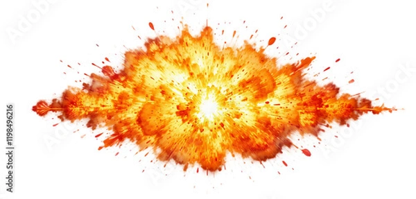 Fototapeta a fire explosion with smoke and sparks
