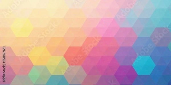Fototapeta Abstract Hexagon Mosaic Background with Pastel Color Palette and Soft Gradient Transitions
