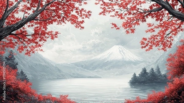 Obraz Autumn Lake, Mountain View