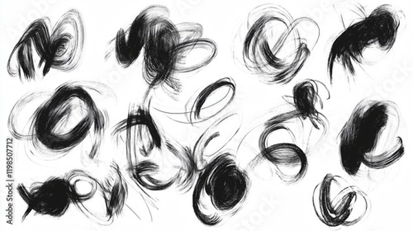 Obraz Dark scribbles isolated on white