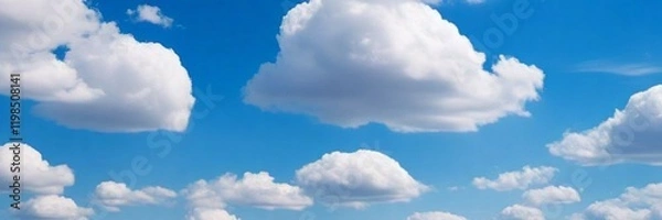 Obraz The background of the blue sky with white clouds is very beautiful