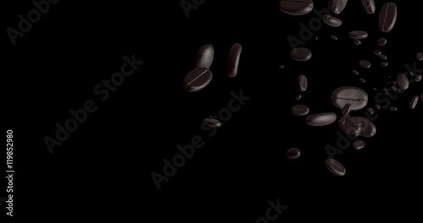 Fototapeta 3d rendering roasted coffee beans, can be used as a background