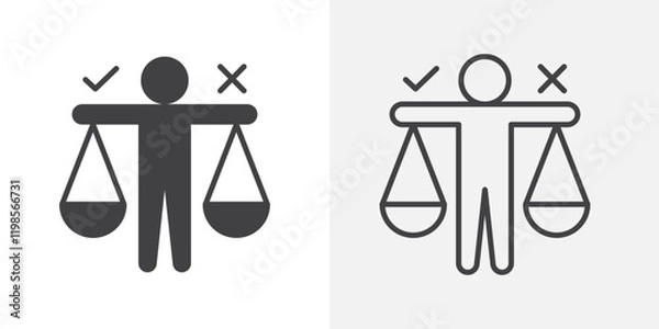 Fototapeta Ethics icons. flat and line style set