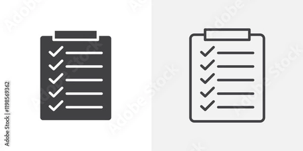 Fototapeta Todo list icons. flat and line style set
