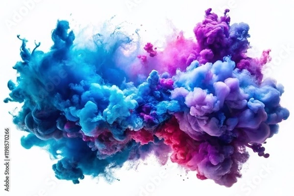 Obraz Aerial View Abstract Watercolor Backgrounds: Blue & Violet Stains Set for Design