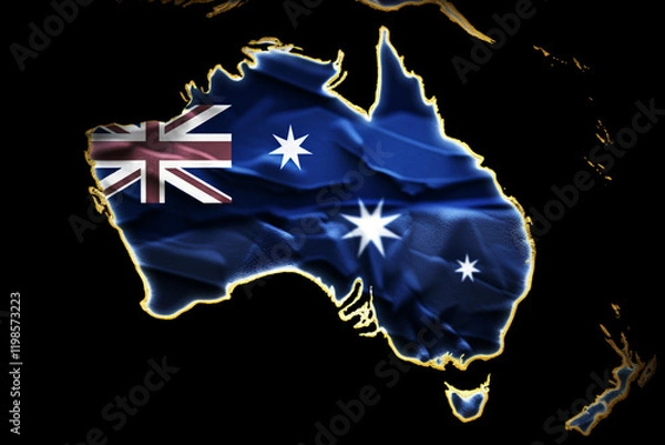 Fototapeta Abstract australia flag map