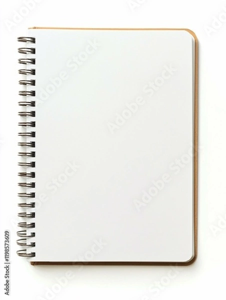 Fototapeta A spiral-bound notebook with a sleek design and blank pages, perfect for writing or sketching, ideal for creatives.
