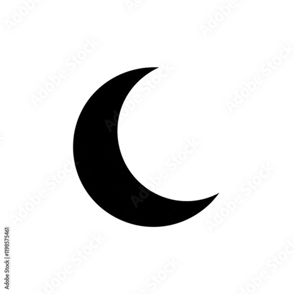Fototapeta Simple Crescent Moon Minimalist Night Sky Design Elegant Dark Background Vector Illustration Graphic art icon 