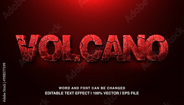 Fototapeta editable volcano typeface