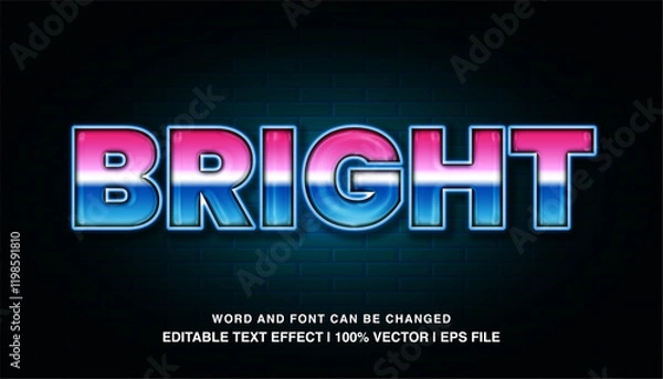 Obraz editable text effect bright gradient retro style