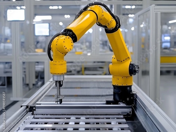 Fototapeta Advanced Robotic Arm in a High-Tech Manufacturing Plant