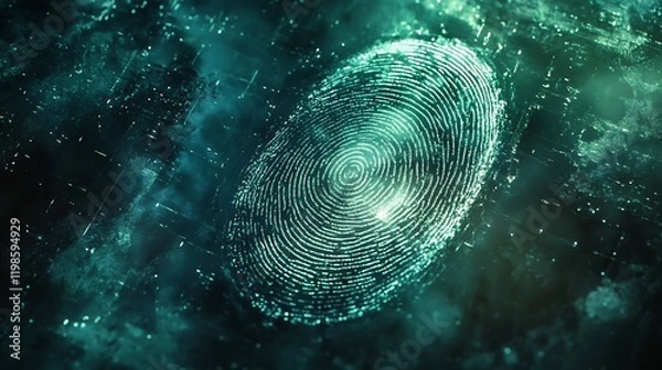 Fototapeta Digital Fingerprint, Security, Data, Abstract Background