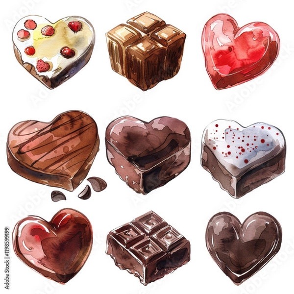 Fototapeta A Tempting Array of Heart Shaped Chocolates Perfect for Sweet Treats and Romantic Moments Ahead