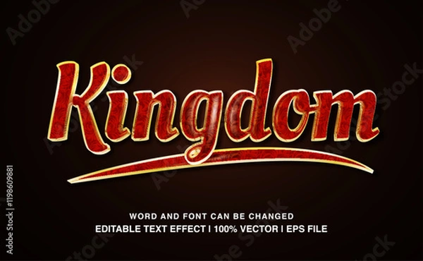 Fototapeta editable text effect Kingdom