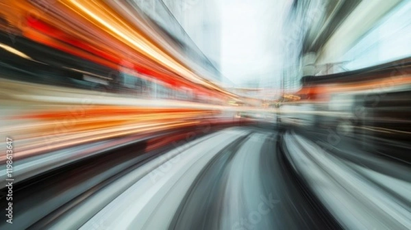 Obraz Abstract Blurred Cityscape with Light Trails