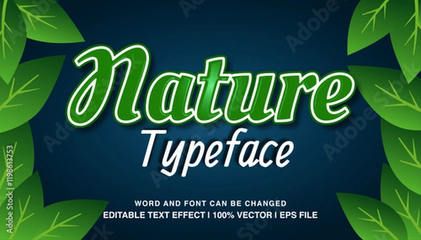 Fototapeta editable text effect nature typeface