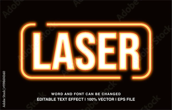 Fototapeta editable text effect neon laser