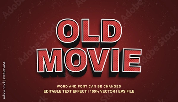 Fototapeta editable text effect old movie
