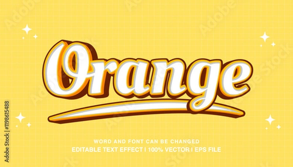 Fototapeta editable text effect orange