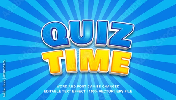 Fototapeta editable text effect quiz time