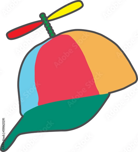 Obraz 헬리콥터 프로펠러 모자 일러스트 vector illustration helicopter hat  cap
propeller 