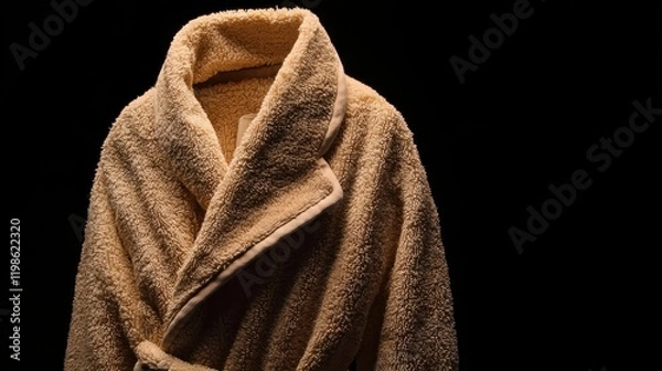 Fototapeta Luxurious Bathrobe on Black Background