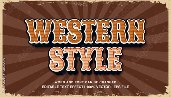 Fototapeta editable text effect wastern style vintage style