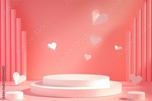 Fototapeta Heart decorations create a romantic atmosphere for special events or displays