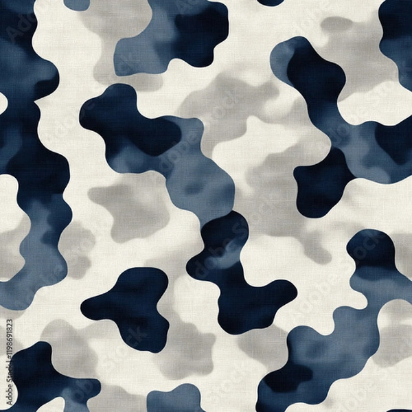 Fototapeta Digital air force camo texture, Digital camouflage pattern featuring abstract shapes in navy and gray tones, perfect for military or fashion applications