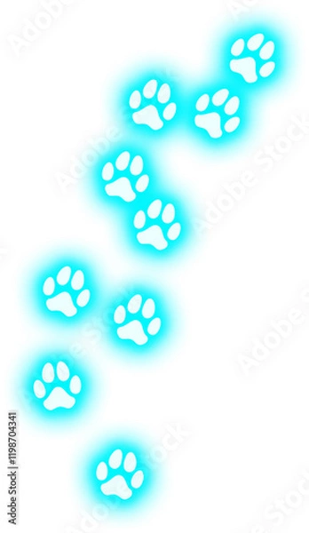 Obraz Neon Paw Footprints